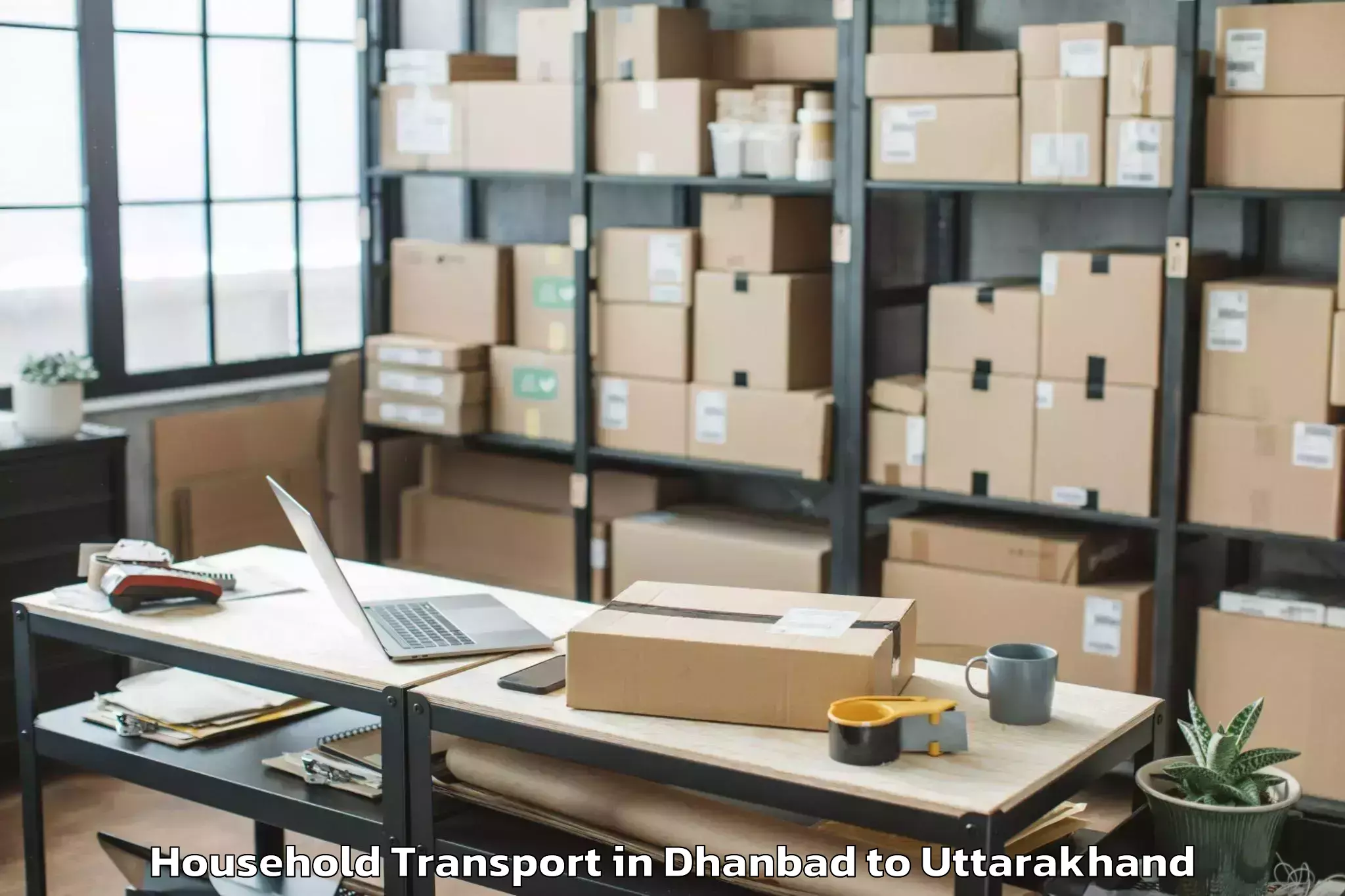 Reliable Dhanbad to Dhoomakot Household Transport